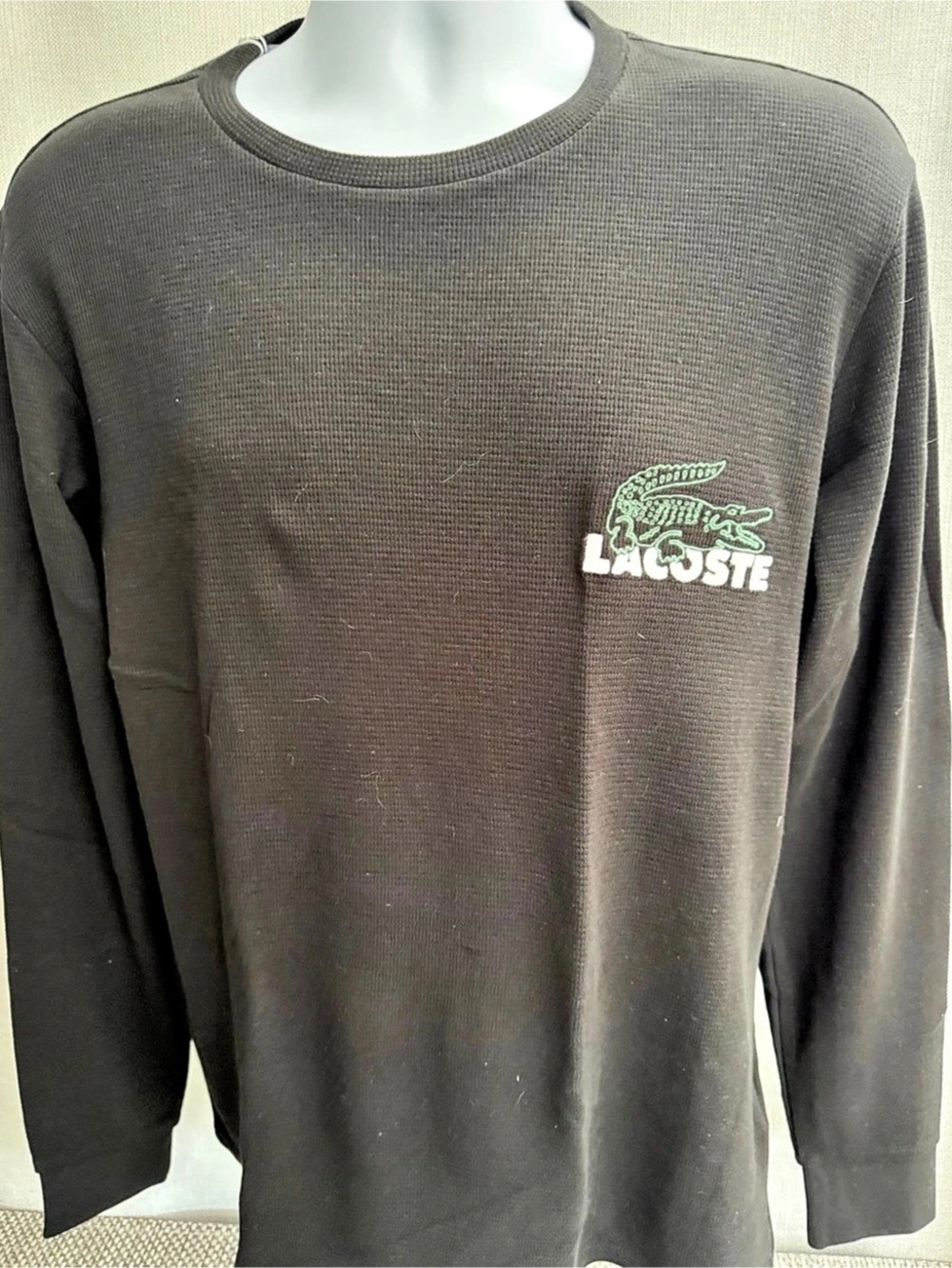 Lacoste Sleepwear Black Long Sleeve Set Size Small NWT